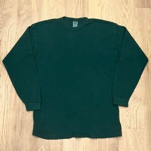 Vintage 90s Gap Dark Green Forest Thermal Waffle Knit Shirt Mens XL